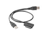 Gembird Cablu adaptor USB2.0 la SATA pentru Slim SATA 13-pini SSD DVD 50cm Cablexpert Gembird (A-USATA-01)