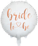 PartyDeco Balon din folie Bride to be - alb - roz 45 cm