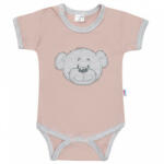 NEW BABY Baba body rövid ujjú New Baby BrumBrum old pink grey - pindurka