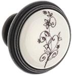 Demos Bútorfogantyú Margarita barna/porcelán/motívum Tulip (dem-288814)