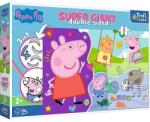 Trefl Találkozás a boldog Peppa malaccal kétoldalas óriás puzzle színezővel 15 db-os (42003)