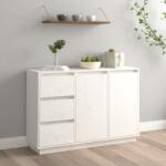 vidaXL Servantă, alb, 111x34x75 cm, lemn masiv de pin (813805) Comoda