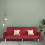 vidaXL Canapea extensibilă cu 2 locuri, roșu vin, textil (337532) Canapea