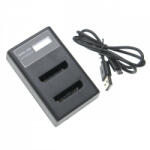 utángyártott Két csatornás utángyártott akkutöltő (Micro USB / Type C) Olympus akkukhoz Li-40B LCD kijelzővel