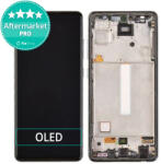 Samsung Galaxy A52 A525F, A526B - LCD Kijelző + Érintőüveg + Keret (Awesome Black) OLED, Awesome Black