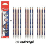 Maped háromszögletű grafitceruza, HB radírvégű (12 db) - Black Peps Navy (COR_851821)