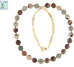  Colier din Jasp Peisaj Rotund 8x8 mm - Accesorii Gold Filled