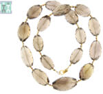  Colier din Cuart Fumuriu Butoias Fatetat 17-26 x 11-15 mm - Accesorii de Gold Filled