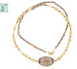  Colier din Cuart Fumuriu - Hematit - Calcedonie - Accesorii de Gold Filled