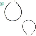  Bratara Turmalina Neagra Rotund Fatetat 3x3 mm - Diametru 58 mm - Accesorii Argint 925 - Gold Filled - 1 Buc