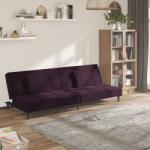 vidaXL Canapea extensibilă cu 2 locuri, 2 perne, violet, textil (337426) Canapea