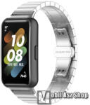 Fém okosóra szíj - EZÜST - rozsdamentes acél, csatos - 176mm hosszú - HUAWEI Band 7
