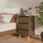 vidaXL Noptiere picioare lemn masiv 2 buc. stejar maro, 40x35x69 cm (813139)