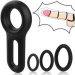 Paloqueth Silicone Stretchy Cock Rings Set Black 4 pack Inel pentru penis