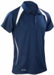 SPIRO Tricou polo funcțional pentru bărbați Team Spirit - Albastru închis / albă | S (SPIRO-S177M-1000156504)