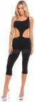 Pink Lipstick ONE SHOULDER CROPPED CATSUIT BLACK, Pink Lipstick - M/L