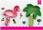  2 darabos műanyag süteménykiszúró - Flamingó és pálmafa