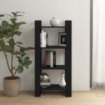 vidaXL Bibliotecă/Separator cameră, negru, 60x35x125 cm, lemn masiv pin (813888) Biblioteca