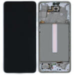 Samsung A336 Galaxy A33 5G Előlap keret+LCD Kijelző+Érintőüveg, Fehér, Awesome White (GH82-28143B, GH82-28144B) Gyári, Service Pack