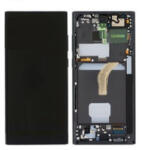 Samsung S908 Galaxy S22 Ultra Előlap keret+LCD Kijelző+Érintőüveg, Fekete, Phantom Black (GH82-27488A, GH82-27489A) Service Pack