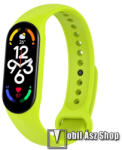  Okosóra szíj - LIMEZÖLD - szilikon, 106mm + 92mm hosszú - Xiaomi Mi Band 5 / Mi Band 6 / Mi Band 7 / Amazfit Band 5