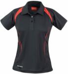 SPIRO Tricou polo sport pentru femei Team Spirit - Neagră / roșie | S (SPIRO-S177F-1000156444)