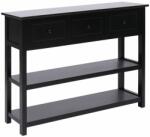vidaXL Servantă, negru, 108x30x76 cm, lemn masiv de paulownia (338548) Comoda