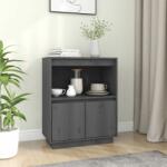 vidaXL Servantă, gri, 60x34x75 cm, lemn masiv de pin (813522) Comoda