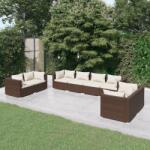vidaXL Set mobilier de grădină cu perne, 8 piese, maro, poliratan (3102282) - vidaxl