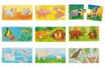 Goki Set de 9 puzzleuri animalele si puii lor (GOKI57463) Puzzle