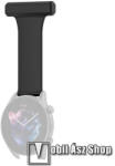  Okosóra szíj - szilikon, kitűzhető forma - FEKETE - 67mm hosszú, 22mm széles - SAMSUNG Galaxy Watch 46mm / Watch GT2 46mm / Watch GT 2e / Galaxy Watch3 45mm / Honor MagicWatch 2 46mm