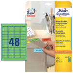Avery Zweckform 45, 7*21, 2 mm-es Avery Zweckform A4 íves etikett címke, zöld színű (20 ív/doboz) (L6040-20) - cimke-nyomtato
