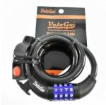 VeloGo számkombinációs sodronyzár, 100 cm x 12 mm, vázkonzollal, füst színű