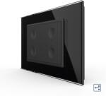 Livolo Intrerupator cvadruplu cap scara / cap cruce cu touch Livolo cu rama din sticla, Serie noua, Negru, VL-FC4S-3BP-12 (VL-FC4S-3BP-12)