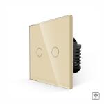 Luxion Intrerupator Dublu Wi-Fi cu Touch din Sticla Luxion, Auriu, LX-WT2-201G-G (LX-WT2-201G-G)