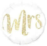 PartyPal Mrs. feliratú glitter gold fólia Lufi, 45 cm