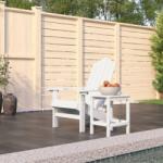 vidaXL Scaun de grădină Adirondack cu masă, alb, HDPE (3095700)