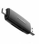 UGREEN CM304 2az1-ben USB-A és USB-C csatlakozós kártyaolvasó fekete (80191) (80191)