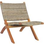vidaXL Scaun relaxare, natural, ratan kubu și lemn masiv de mahon (285803)