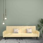 vidaXL Canapea extensibilă cu 2 locuri, crem, catifea (337545) Canapea