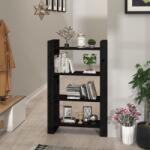 vidaXL Bibliotecă/Separator cameră negru 80x35x125 cm lemn masiv pin (813908) Biblioteca
