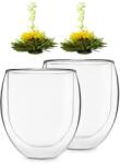 Feelino Set de gheață 2, cești de ceai, set de 2, 320 ml, sticlă borosilicată de înaltă calitate, sigură pentru mașina de spălat vase (YBXUENAWVB) (YBXUENAWVB) Pahar