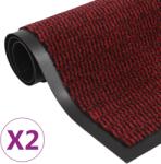 vidaXL 2 db piros négyszögletes bolyhos szennyfogó szőnyeg 80 x 120 cm (3051611)