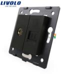 LIVOLO Priza dubla TV + telefon Livolo, Negru, C7-1VT-12 (C7-1VT-12)