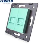 LIVOLO Priza dubla telefon + internet Livolo, Verde, C7-1TC-18 (C7-1TC-18)