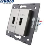 LIVOLO Priza Dubla USB Livolo, Gri, C7-2USB-15 (C7-2USB-15)
