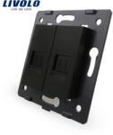 LIVOLO Priza dubla telefon Livolo, Negru, C7-2T-12 (C7-2T-12)