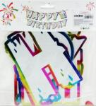  Happy Birthday banner ezüst/metál 3m 614087