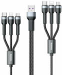 REMAX Jany Series többfunkciós 6 az 1-ben USB kábel - micro USB + USB Type C + Lightning / micro USB + USB Type C + Lightning, 2m, fekete (RC-124) (RC-124) - kulsoaksi