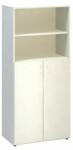 Alfa Office Alfa 500 magas, széles szekrény, 178 x 80 x 47 cm, nyitott ajtóval, fehér mintázat - manutan - 142 913 Ft